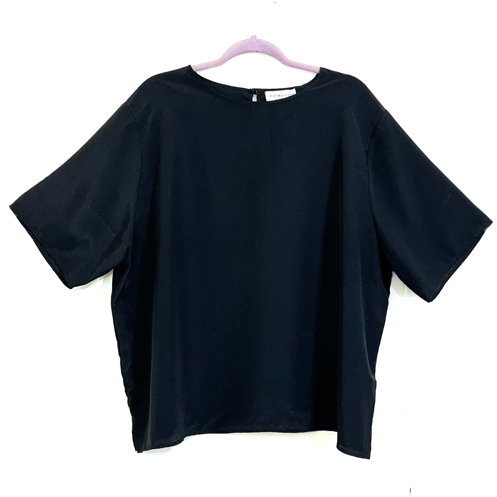 Vintage Jack Mulqueen Silksational Women Minimalist Top Size Xl Basic Blouse Top